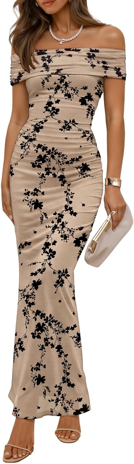 Women's Floral Bodycon Long Dressing Guest Long Dresses