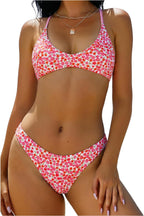 Women's High Cut Bralette Bikini Set