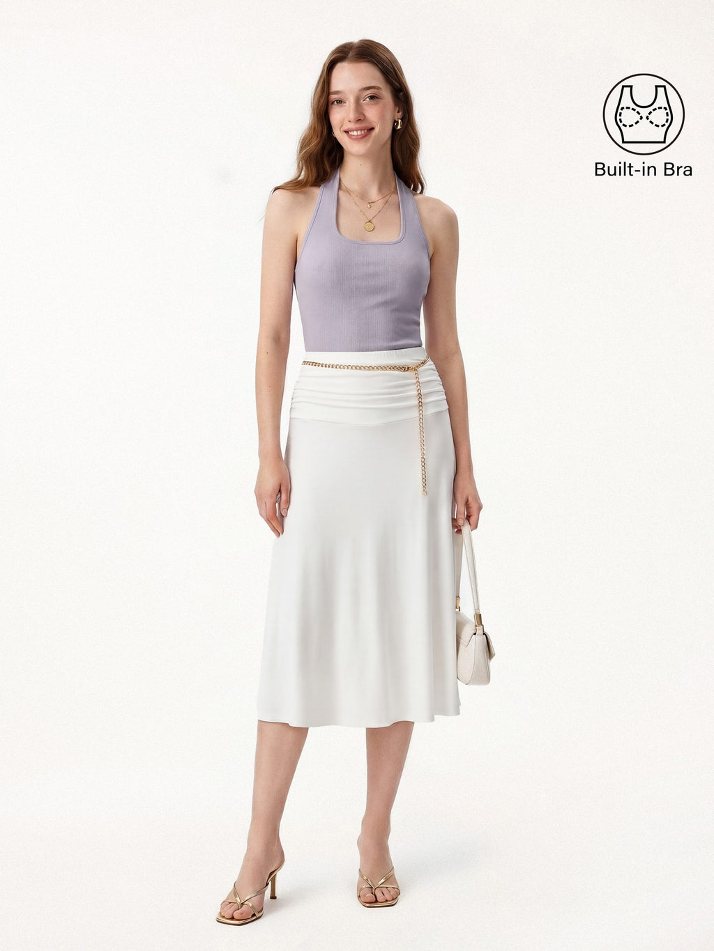 Cotton Square Halter Neck Bra Tank
