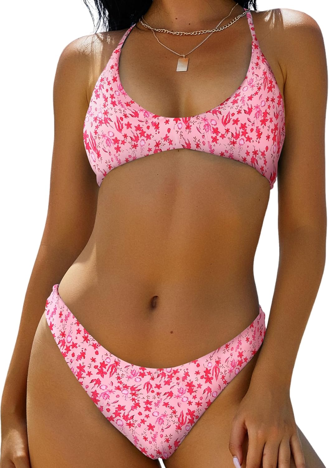 Women's High Cut Bralette Bikini Set
