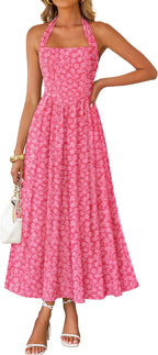 Women's Halter Neck A Line Long Dress