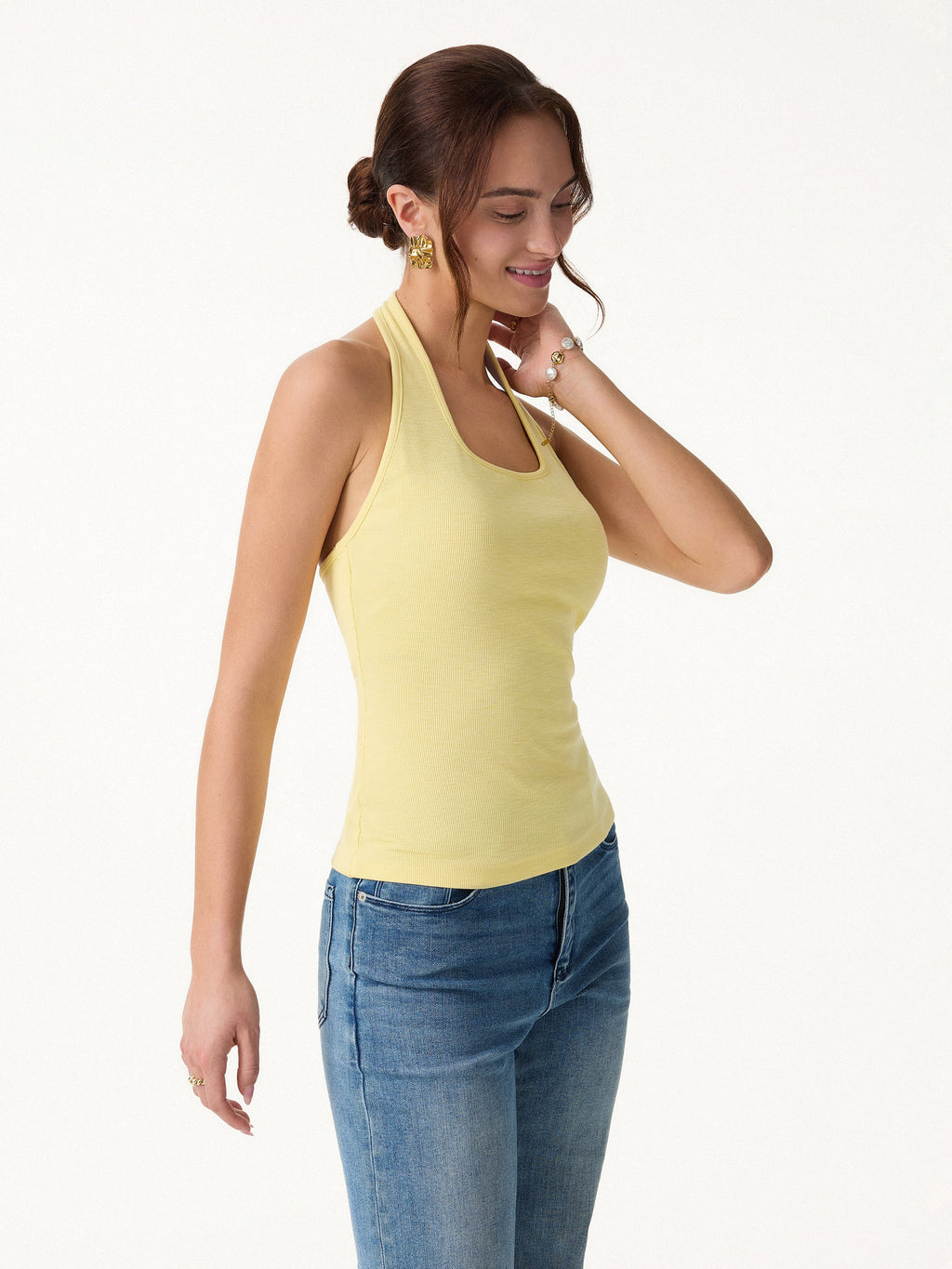 Cotton Square Halter Neck Bra Tank