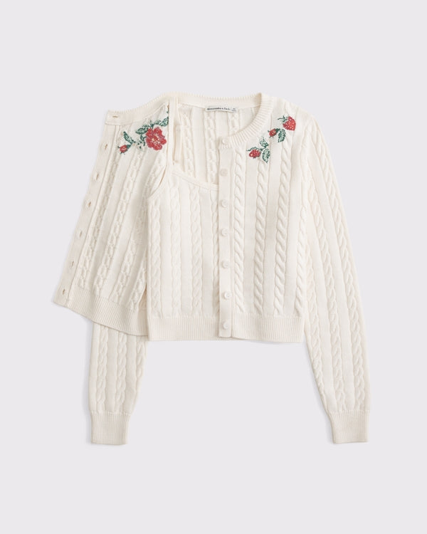 Cable-Knit Cardigan Twinset