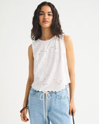 Linen-Blend Tie-Back Top