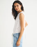 Linen-Blend Tie-Back Top