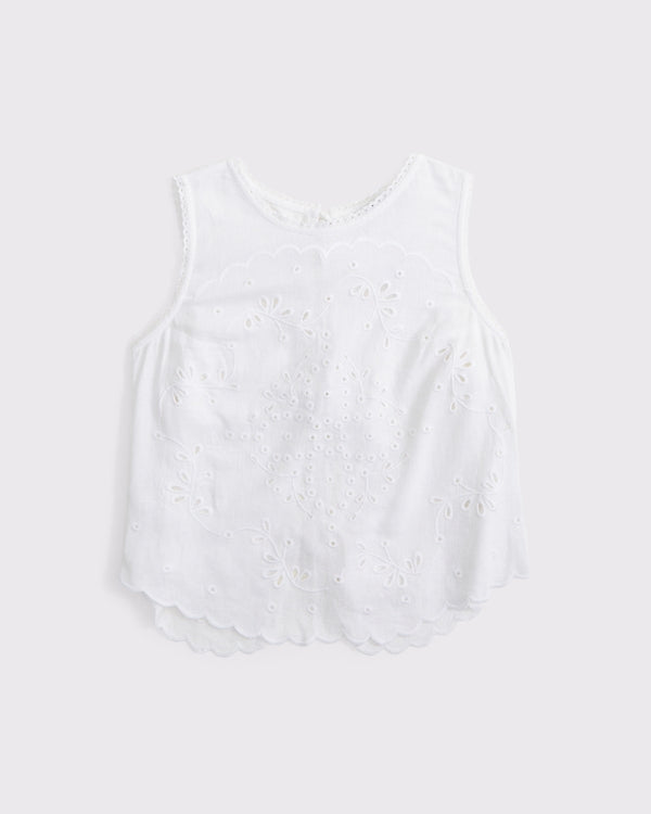 Linen-Blend Tie-Back Top