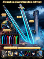 Kids Dual Light-Up Swords with Color-Changing LEDs, Mist Spray & Sound Effects